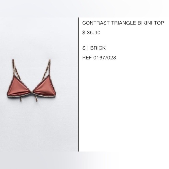 Zara CONTRAST TRIANGLE BIKINI TOP + BOTTOM - Picture 3 of 8